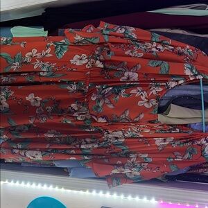 Floral Red Dress